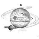 solar system tattoo design idea