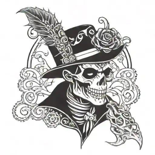 voodoo baron samedi sleeve tattoo design idea