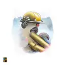 gold mining tattoo design idea
