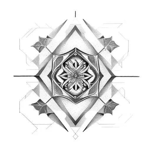 A geometric filha design incorporating elements of agronomy tools and symbols tattoo design idea