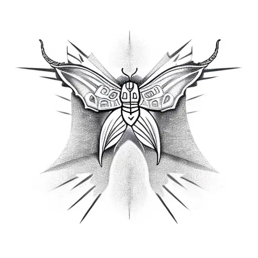 Moth with devil horns  tattoo design idea