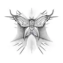 Moth with devil horns  tattoo design idea