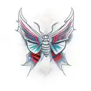 Moth with devil horns  tattoo design idea