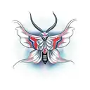 Moth with devil horns  tattoo design idea