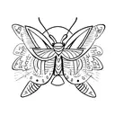 moth and moon tattoo design idea