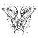 Moth devil horns  tattoo design idea