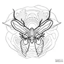 Moth devil horns  tattoo design idea