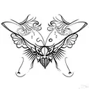 Moth devil horns  tattoo design idea
