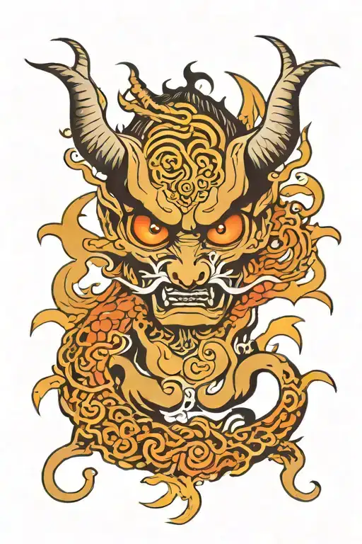 Devils eyes staring tattoo design idea