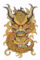 Devils eyes staring tattoo design idea