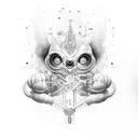 lines with heart and scolioendra tattoo design idea