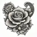 birth of Venus shell with flowers tattoo design idea