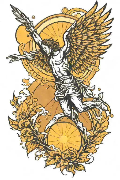 icarus falling from the sun tattoo design idea