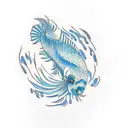 siamese beta fish tattoo design idea