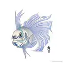 siamese beta fish tattoo design idea