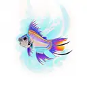 siamese beta fish tattoo design idea