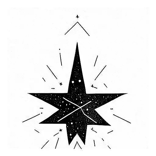 long line of stars tattoo design idea