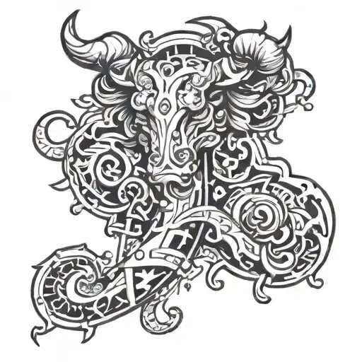 Taurus Pisces puzzle piece design tattoo design idea