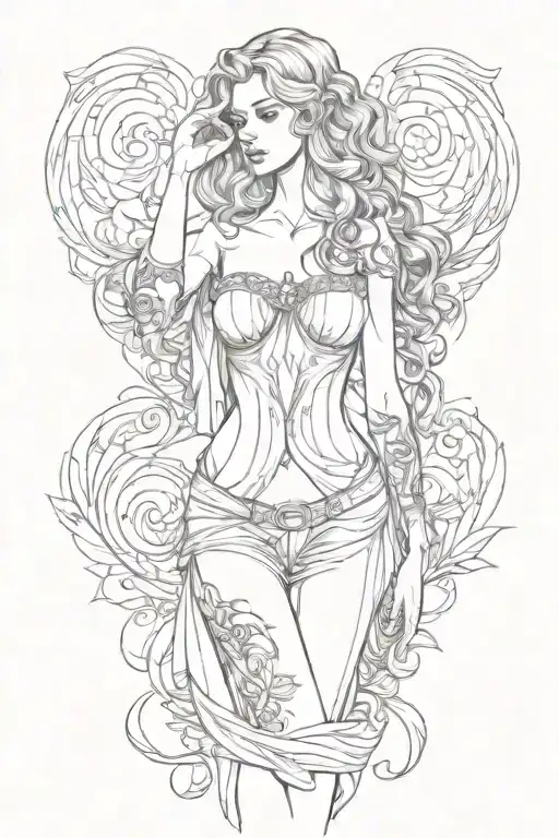 full body Aphrodite realistic sexy girl shoulder tattoo tattoo design idea
