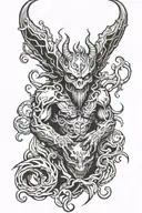demon and pride sin tattoo design idea