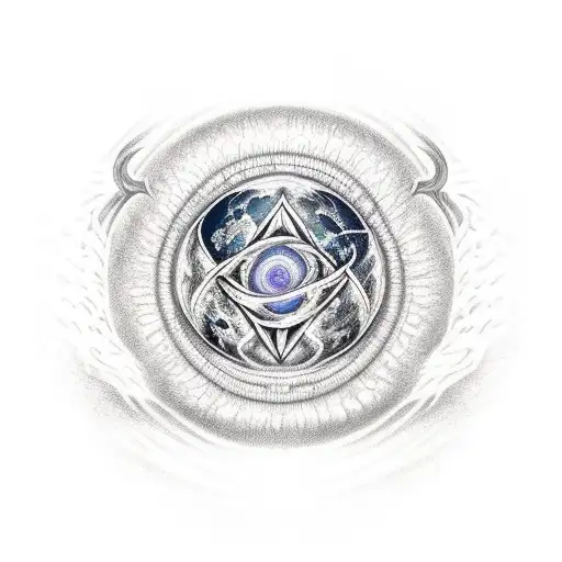 fire, air, water and earth bind by infinity sign tattoo design idea