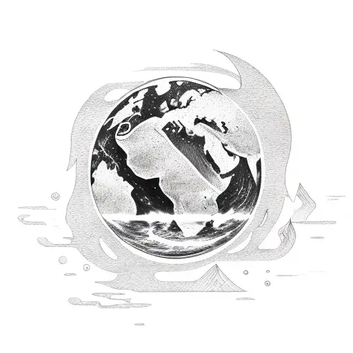 fire, air, water and earth bind by infinity sign tattoo design idea