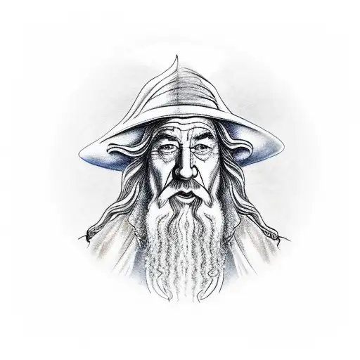 Gandalf smokes a pipe tattoo design idea