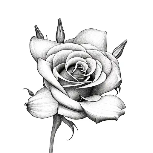 Roses, Lillies Jasmines on a vine tattoo design idea