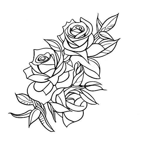 Roses, Lillies Jasmines on a vine tattoo design idea