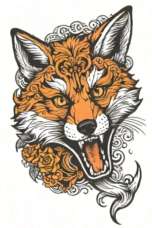 Fox jaw, tattoo design idea