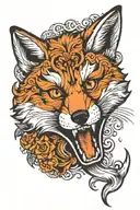 Fox jaw, tattoo design idea