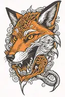 Fox jaw, tattoo design idea