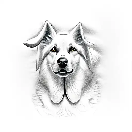 white swiss shepherd, kombucha, chef knife, vegetables tattoo design idea