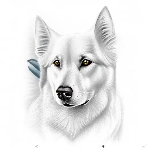 white swiss shepherd  tattoo design idea