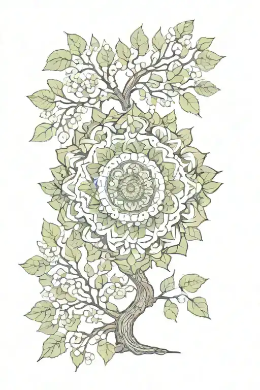 mandala, fig tree tattoo design idea