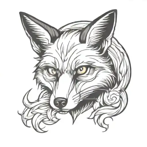 Fox angry tattoo design idea