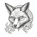 Fox angry tattoo design idea