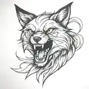 Fox angry tattoo design idea