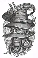 ronin straw hat tattoo design idea