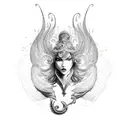 Parthenope Siren tail tattoo design idea