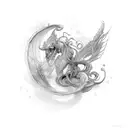 Parthenope Siren tail tattoo design idea