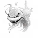 Parthenope Siren tail tattoo design idea