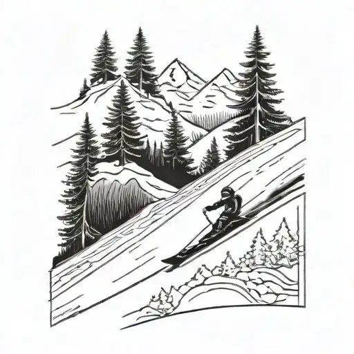 ski slope tattoo design idea