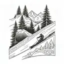 ski slope tattoo design idea