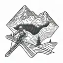 ski slope tattoo design idea