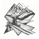 ski slope tattoo design idea