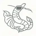 shrimp wearing sunglasses jumping tattoo design idea
