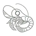 shrimp wearing sunglasses jumping tattoo design idea