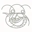 shrimp wearing sunglasses jumping tattoo design idea