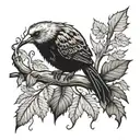 kiwi in maple tree tattoo design idea